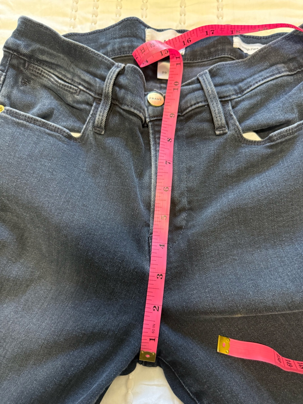 FRAME Le High Flare Jeans Wayfarer Dark Wash High Rise Denim Size 29 - Picture 8 of 9